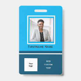 青い写真モダン従業員バッジID従業員カード バッジ