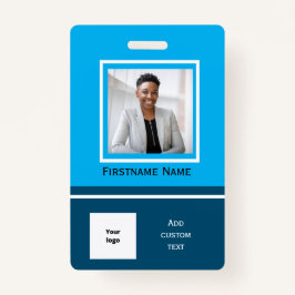 青い写真モダン従業員バッジID従業員カード バッジ