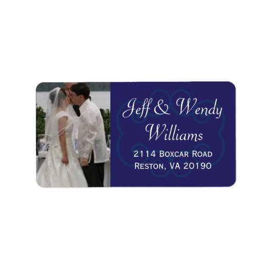 青い写真ラベル ラベル (正面)