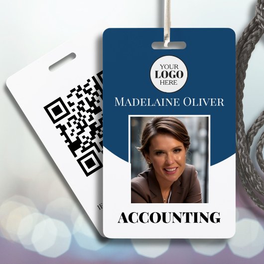 青い写真ロゴ従業員名バッジ バッジ