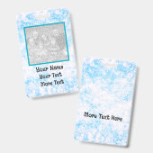 青い写真付きIDバッジ バッジ (表裏)