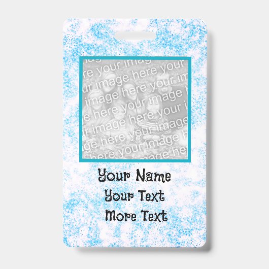 青い写真付きIDバッジ バッジ (表面)