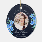 青い写真忘れ記念花なし セラミックオーナメント (左)