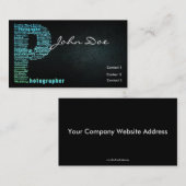 青い写真撮影の印刷の名刺 名刺 (正面/裏面)