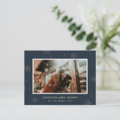 青い写真結婚したと新メリー婚クリスマス シーズンポストカード (スタンド正面)