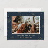 青い写真結婚したと新メリー婚クリスマス シーズンポストカード (正面/裏面)