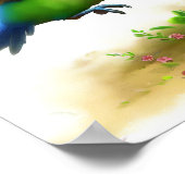 青い冠をかぶったオウムの3Dつるイメージ ポスター (角)