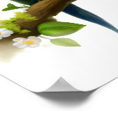 青い冠をかぶったオウムの3Dつるイメージ ポスター (角)