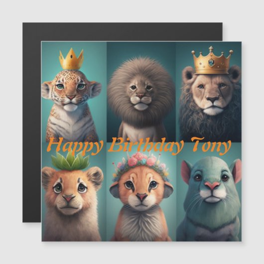 青い冠をかぶった可愛い野生動物 (正面/裏面)