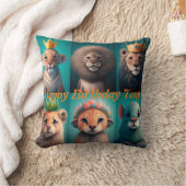 青い冠をかぶった可愛い野生動物 クッション (ブランケット)