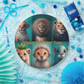 青い冠をかぶった可愛い野生動物 ペーパープレート (パーティー)