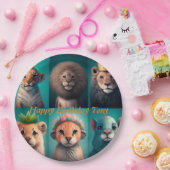 青い冠をかぶった可愛い野生動物 ペーパープレート (パーティー)