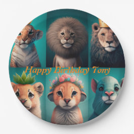 青い冠をかぶった可愛い野生動物 ペーパープレート