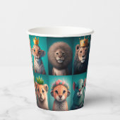 青い冠をかぶった可愛い野生動物 紙コップ (裏面)