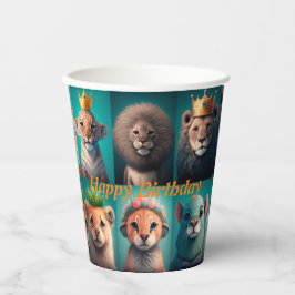 青い冠をかぶった可愛い野生動物 紙コップ