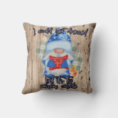 青い冬のおもしろい格言も外の人々 クッション (裏面)