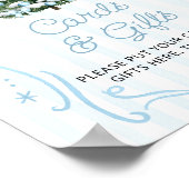 青い冬のクリスマス ベイビーシャワー カードとギフト ポスター (角)