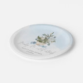 青い冬のベビーは外の寒さ ペーパープレート (アングル)