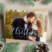 青い冬のマツ写真の挨拶 カード