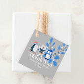 青い冬のワンダーランドのシロクマのペンギン フェイバータグ (インサイチュ)