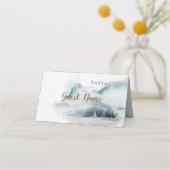 青い冬のワンダーランド結婚の座席表 プレイスカード (正面)