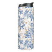 青い冬のヴィンテージ花模様 タンブラー (回転左)