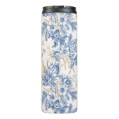 青い冬のヴィンテージ花模様 タンブラー (裏面)