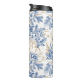 青い冬のヴィンテージ花模様 タンブラー (回転右)