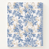 青い冬のヴィンテージ花模様 ノートブック (裏面)