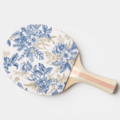青い冬のヴィンテージ花模様 卓球ラケット (横)