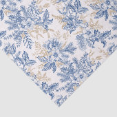 青い冬のヴィンテージ花模様 薄葉紙 (詳細)