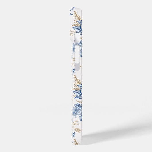 青い冬のヴィンテージ花模様 Case-Mate iPhoneケース (裏面 / 左)