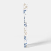 青い冬のヴィンテージ花模様 iPhoneケース (左側面)