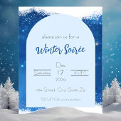 青い冬の不思議な世界への招待 | 雪の結晶 招待状