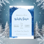 青い冬の不思議な世界への招待 | 雪の結晶 招待状