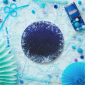 青い冬の不思議な世界 氷の雪の結晶パーティ ペーパープレート (パーティー)