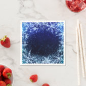 青い冬の不思議な国 凍った雪の結晶 パーティー スタンダードカクテルナプキン (インサイチュ)