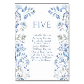 青い冬の実と花のブーケ ウェディングテーブルナンバー テーブルナンバー (正面)