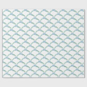 青い冬の恋人海岸の弓の花飾り ラッピングペーパー (フラット)