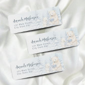 青い冬の極熊の水の色ベビーシャワー ラベル