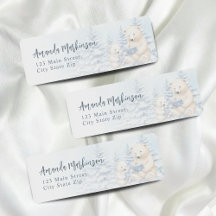 青い冬の極熊の水の色ベビーシャワー