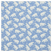 青い冬の白くま ファブリック (見本)