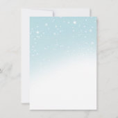 青い冬の眠いクマのバルーン少年の赤ちゃんシャワー 招待状 (裏面)