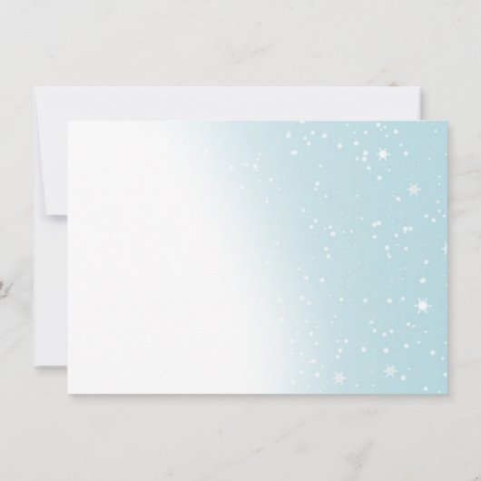 青い冬の眠いクマのバルーン少年の赤ちゃんシャワー 招待状 (裏面)