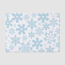 青い冬の雪の結晶の白 薄葉紙