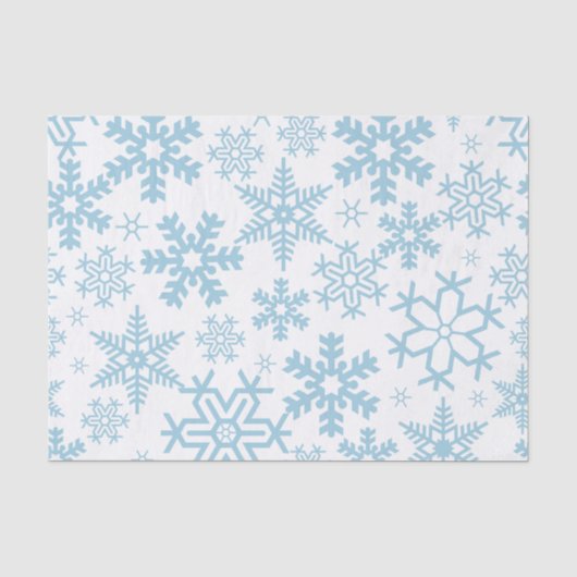 青い冬の雪の結晶の白 薄葉紙 (正面)