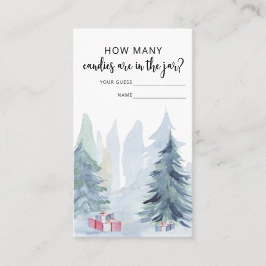 青い冬はキャンディーの数を推測する エンクロージャーカード (正面)