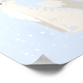 青い冬 |キツネ北極動物子供部屋デコール ポスター (角)