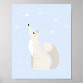 青い冬 |キツネ北極動物子供部屋デコール ポスター (正面)