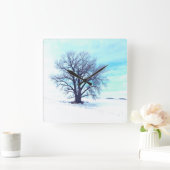 青い冬 スクエア壁時計 (ホーム)